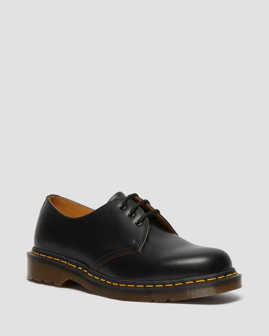 Black Quilon Men's Dr Martens 1461 Vintage Made in England Oxford Shoes | ZEK-079628
