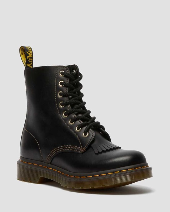 Black Abruzzo Wp Women's Dr Martens 1460 Pascal Abruzzo Leather Lace Up Boots | NKX-382105