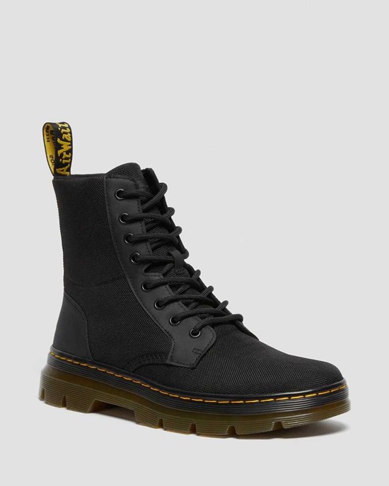 Black Extra Tough Poly Women's Dr Martens Combs Poly Lace Up Boots | CJN-943720