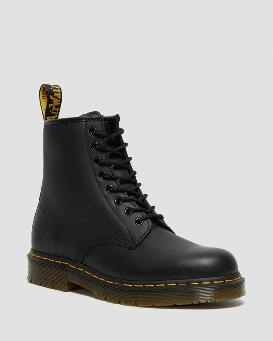 Black Industrial Full Grain Women's Dr Martens 1460 Slip Resistant Leather Lace Up Boots | MCS-809765