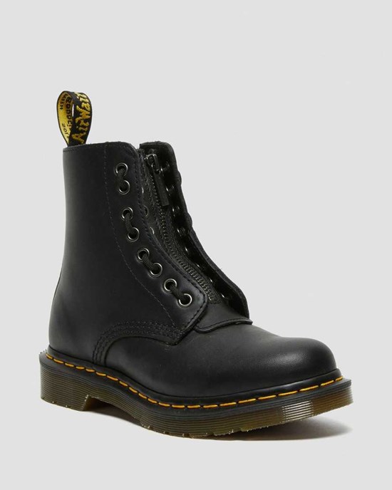 Black Nappa Women's Dr Martens 1460 Pascal Nappa Lace Up Boots | ROX-640735