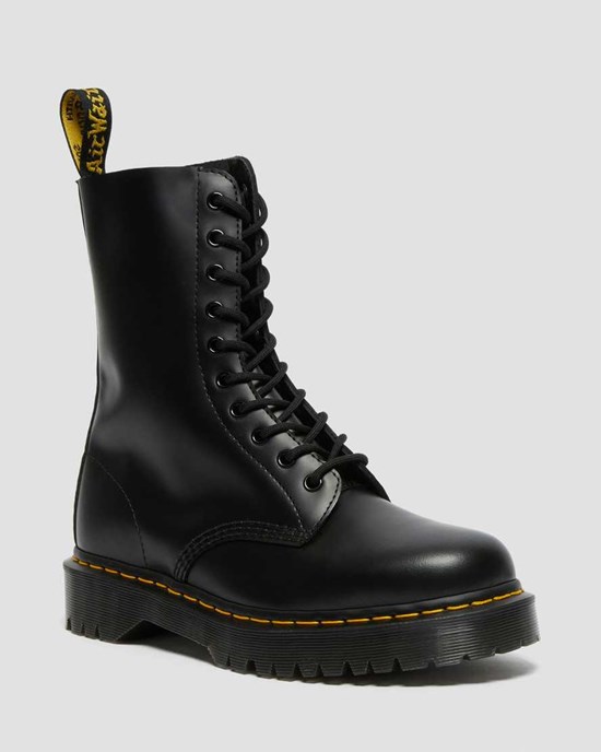 Black Smooth Leather Women's Dr Martens 1490 Bex Smooth Leather Lace Up Boots | GFD-018597