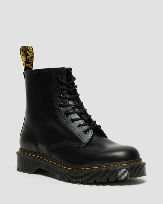Black Smooth Leather Women's Dr Martens 1460 Bex Smooth Leather Lace Up Boots | GQN-549136