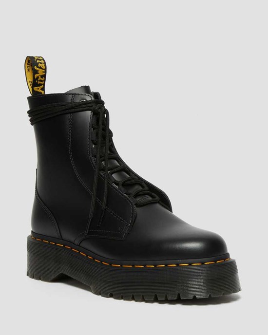 Black Smooth Leather Women's Dr Martens Jarrick Smooth Leather Lace Up Boots | JKXYBVH-25