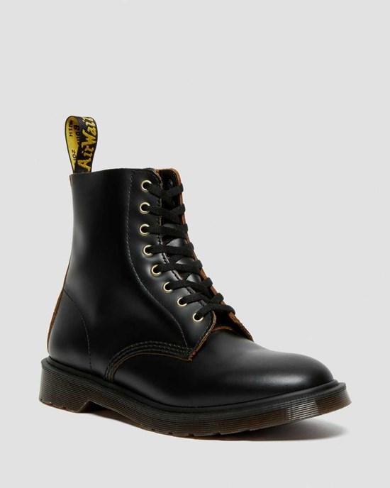 Black Vintage Smooth Women's Dr Martens 1460 Vintage Smooth Leather Lace Up Boots | KLO-582346