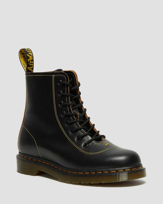 Black Vintage Smooth Women's Dr Martens Pharamond Vintage Smooth Leather Lace Up Boots | LBIPNWC-27