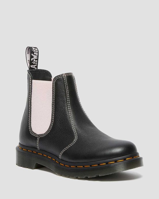 Black Virginia Women's Dr Martens 2976 Contrast Leather Chelsea Boots | WFK-903562