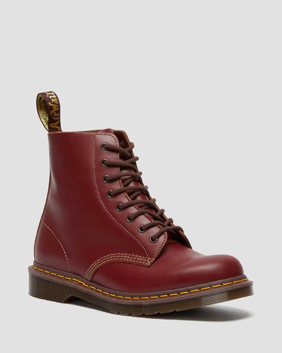 Red Quilon Women's Dr Martens 1460 Vintage Made in England Lace Up Boots | GNO-318049