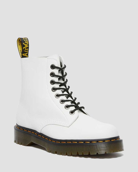White Pisa Women's Dr Martens 1460 Pascal Bex Pisa Leather Lace Up Boots | KYL-698741