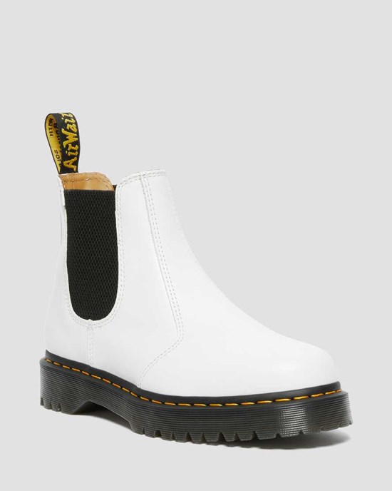 White Smooth Leather Women's Dr Martens 2976 Bex Smooth Leather Chelsea Boots | MJX-579184