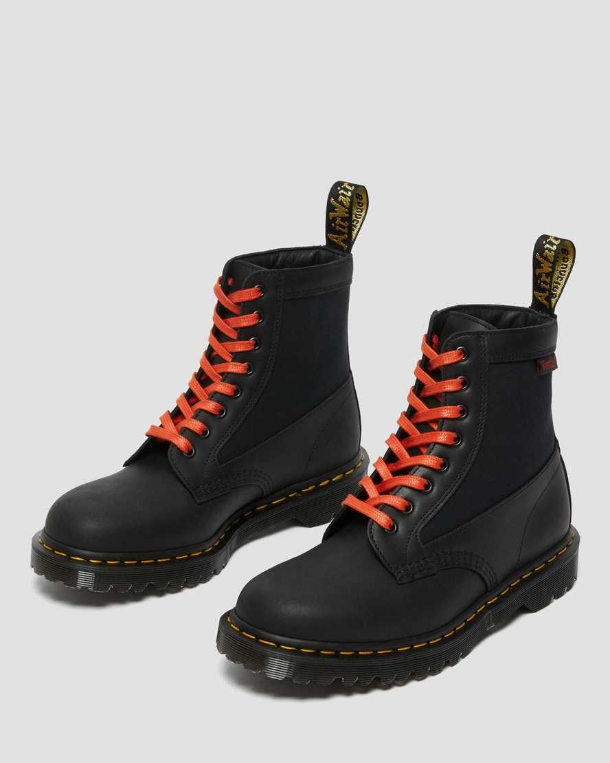 Black Dockyard Women's Dr Martens 1460 Panel Made in England Leather Lace Up Boots | YMR-560192