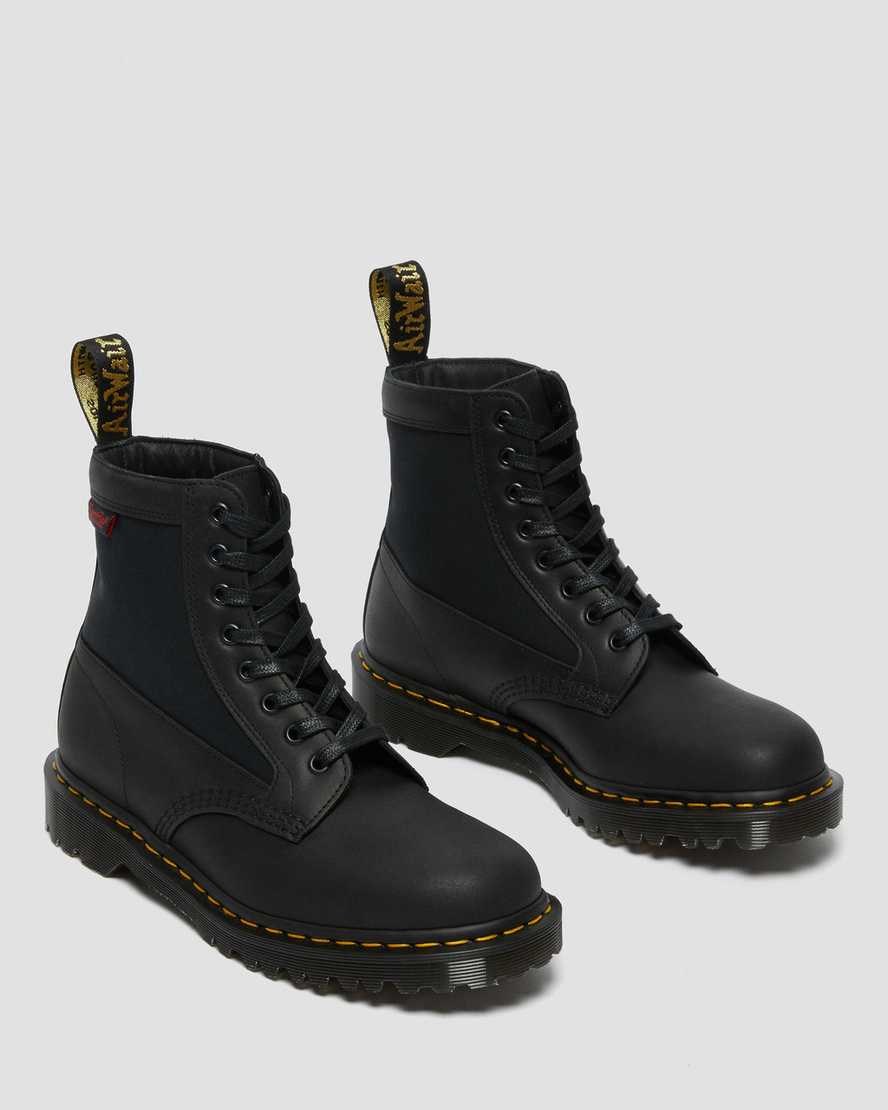 Black Dockyard Women's Dr Martens 1460 Panel Made in England Leather Lace Up Boots | YMR-560192