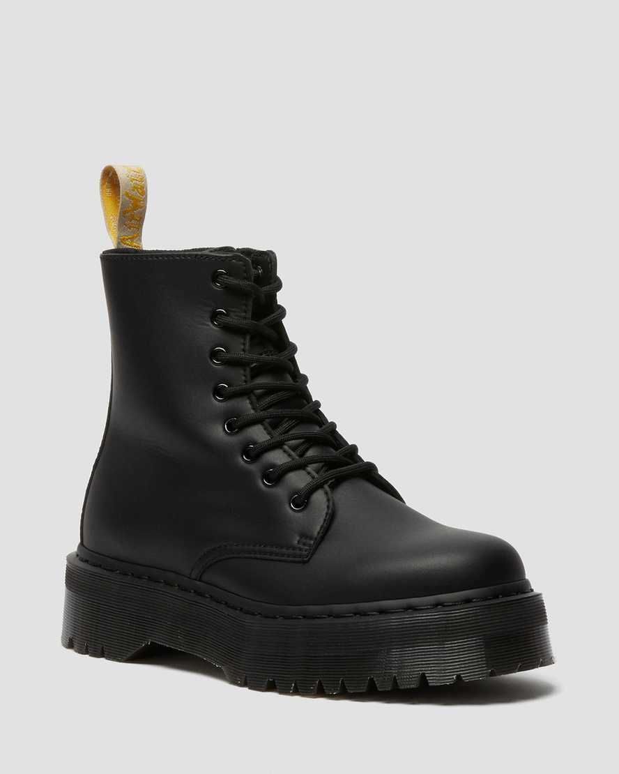 Black Felix Rub Off Women's Dr Martens Vegan Jadon II Mono Lace Up Boots | KOQUHZC-30