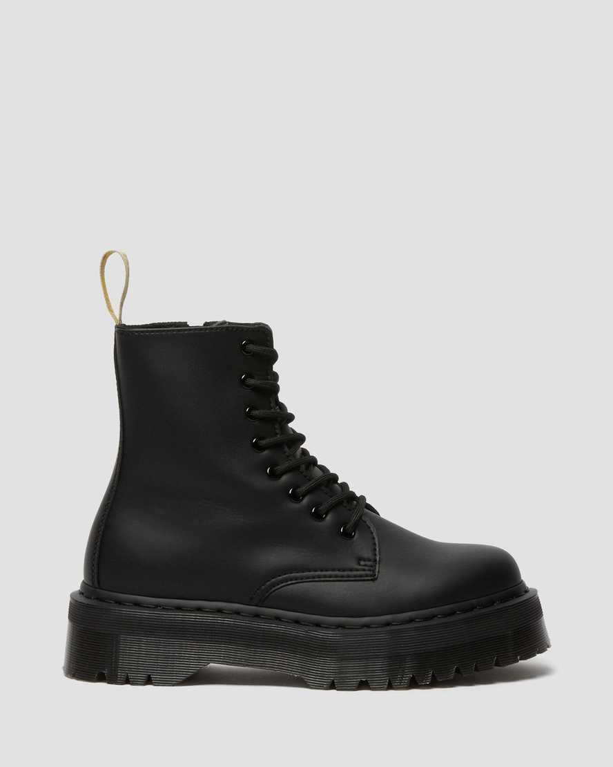 Black Felix Rub Off Women's Dr Martens Vegan Jadon II Mono Lace Up Boots | KOQUHZC-30