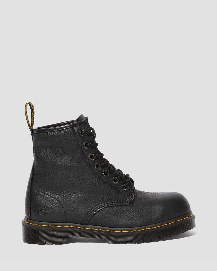 Black Industrial Bear Women's Dr Martens Icon 7B10 Leather Steel Toe Work Lace Up Boots | LZW-507184