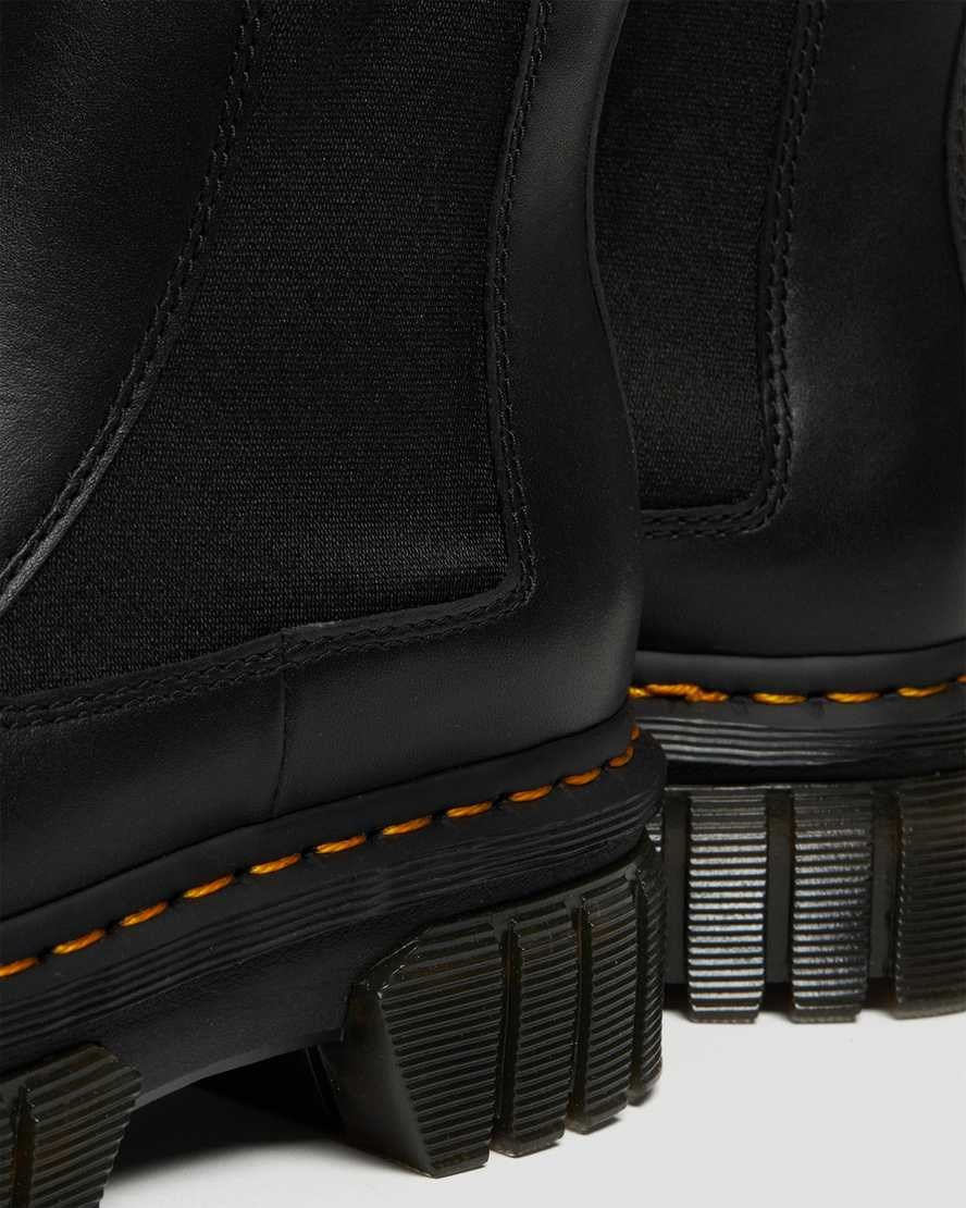 Black Nappa Lux Women's Dr Martens Audrick Nappa Leather Platform Chelsea Boots | GKQ-812534