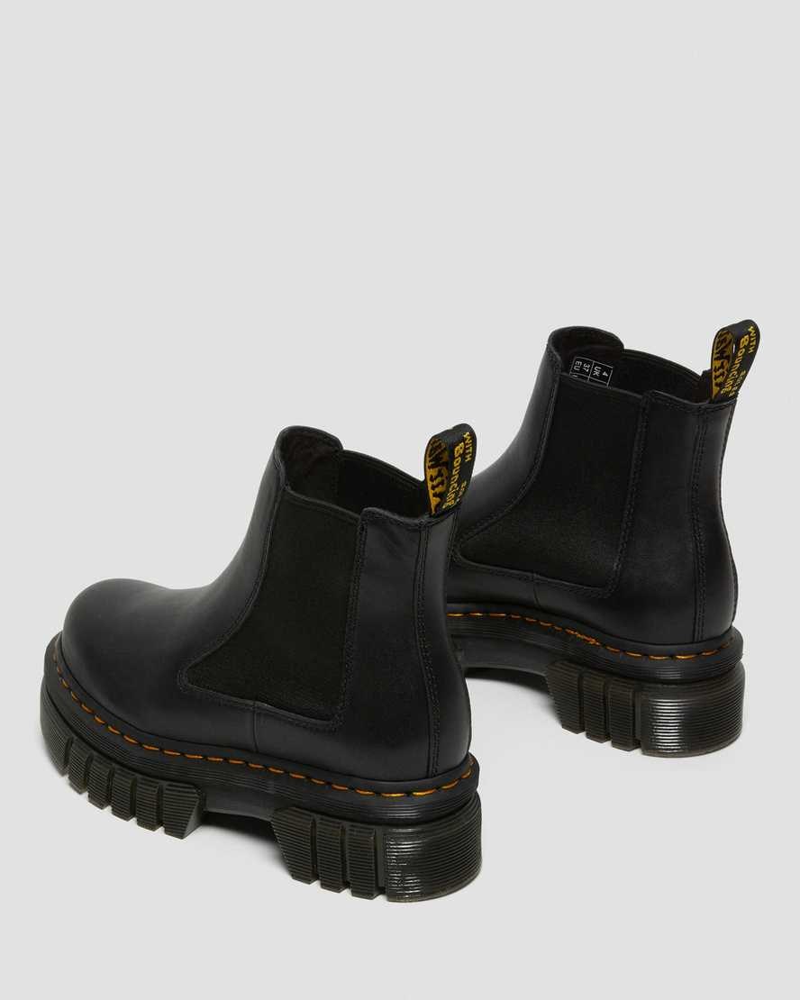 Black Nappa Lux Women's Dr Martens Audrick Nappa Leather Platform Chelsea Boots | GKQ-812534