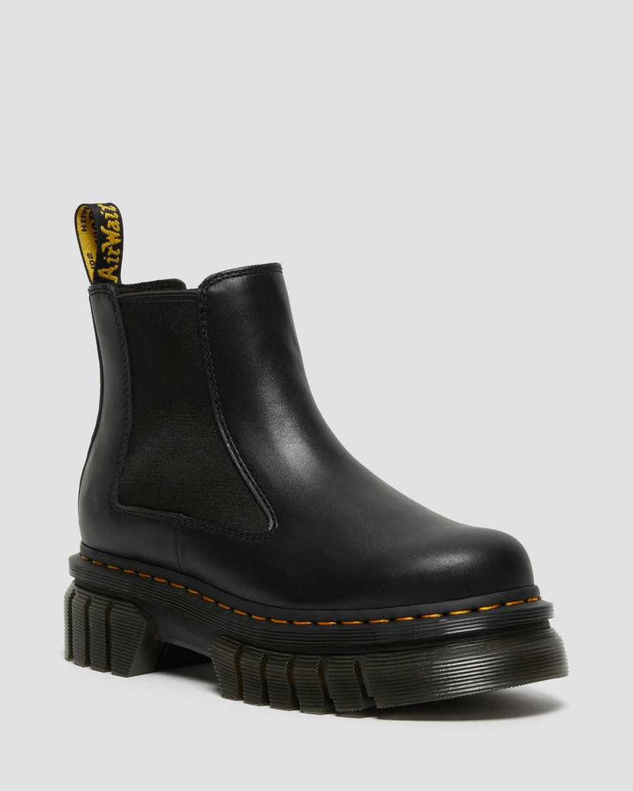 Black Nappa Lux Women\'s Dr Martens Audrick Nappa Leather Platform Chelsea Boots | GKQ-812534