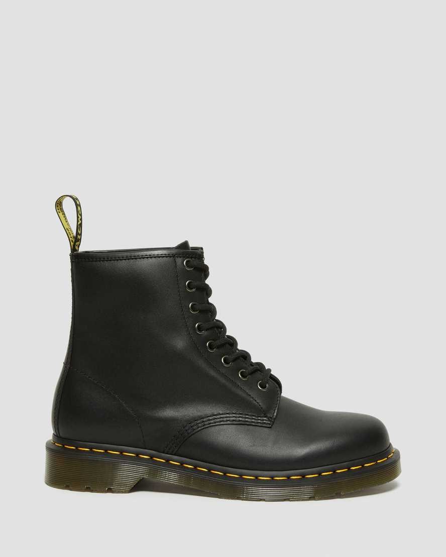Black Nappa Women's Dr Martens 1460 Nappa Leather Lace Up Boots | WNH-134095