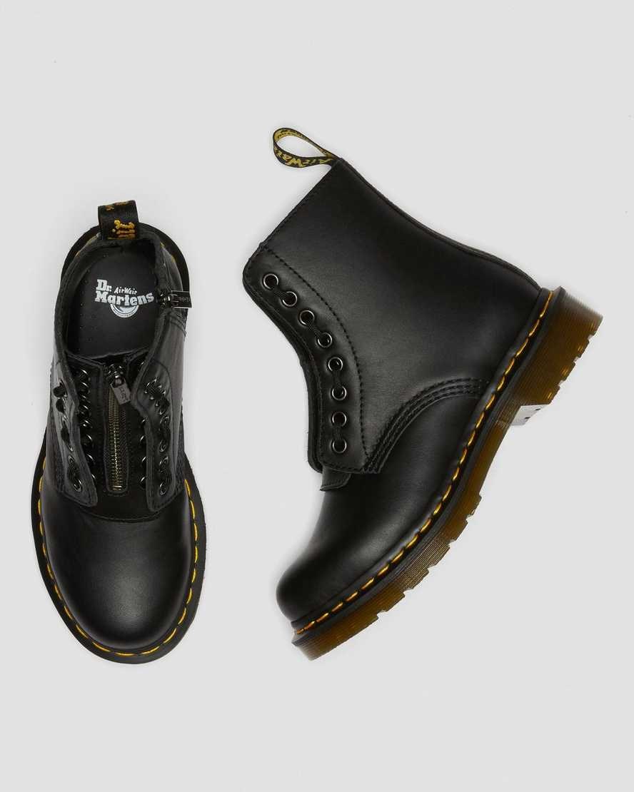 Black Nappa Women's Dr Martens 1460 Pascal Nappa Lace Up Boots | ROX-640735