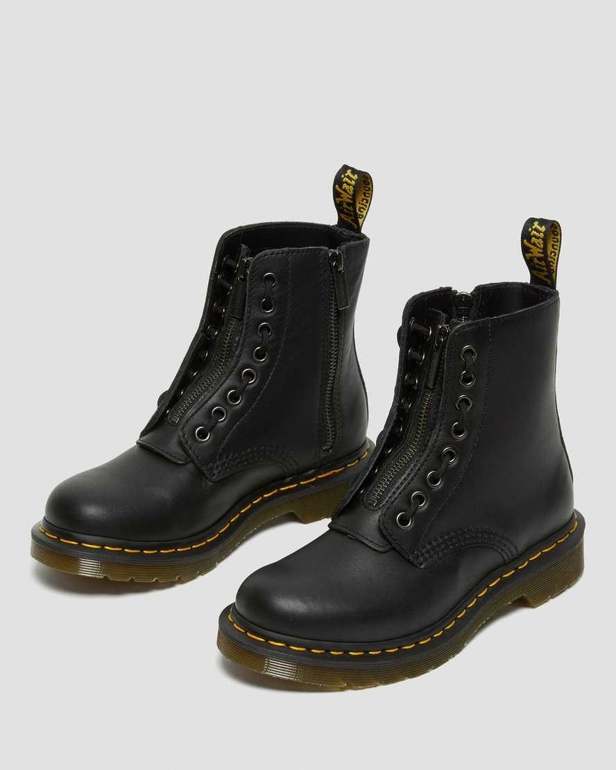 Black Nappa Women's Dr Martens 1460 Pascal Nappa Lace Up Boots | ROX-640735