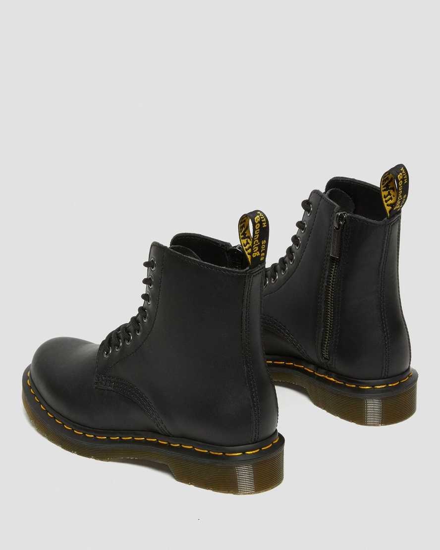 Black Nappa Women's Dr Martens 1460 Pascal Nappa Lace Up Boots | ROX-640735