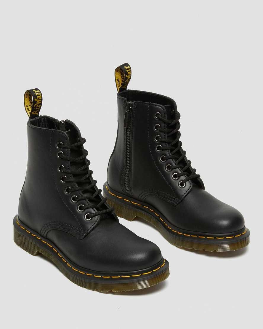 Black Nappa Women's Dr Martens 1460 Pascal Nappa Lace Up Boots | ROX-640735