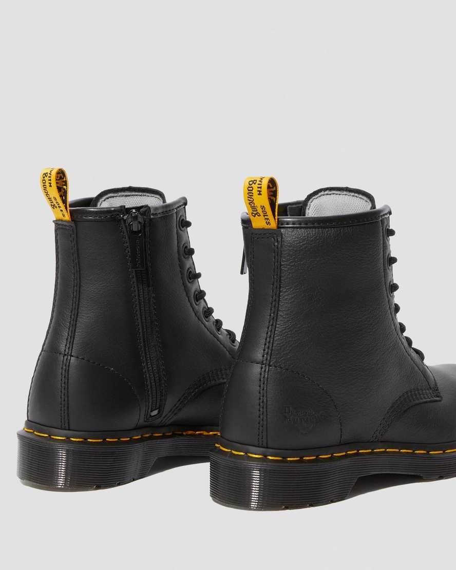 Black Newark Women's Dr Martens Maple Zip Newark Steel Toe Work Lace Up Boots | VGSZXIA-57