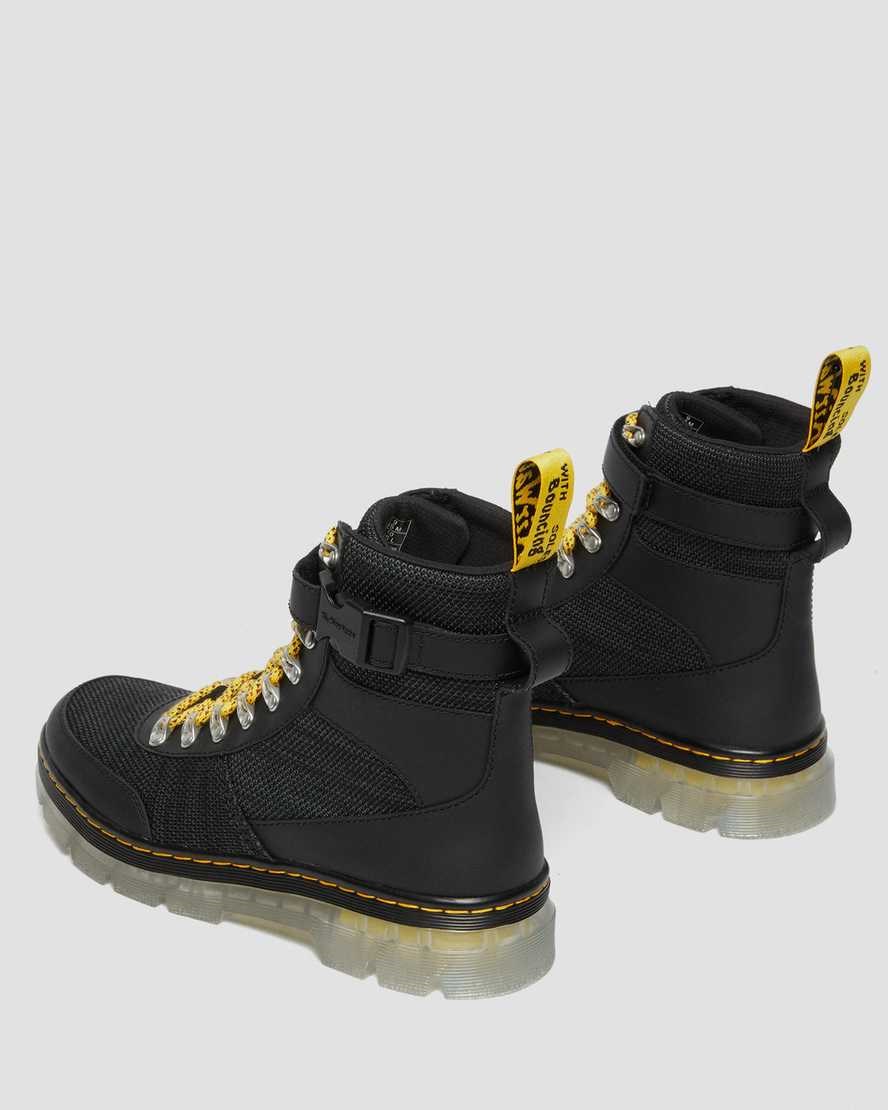 Black Onice Soft Women's Dr Martens Combs Tech Coated Canvas Mix Lace Up Boots | SON-052469