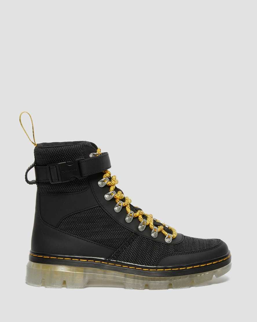 Black Onice Soft Women's Dr Martens Combs Tech Coated Canvas Mix Lace Up Boots | SON-052469