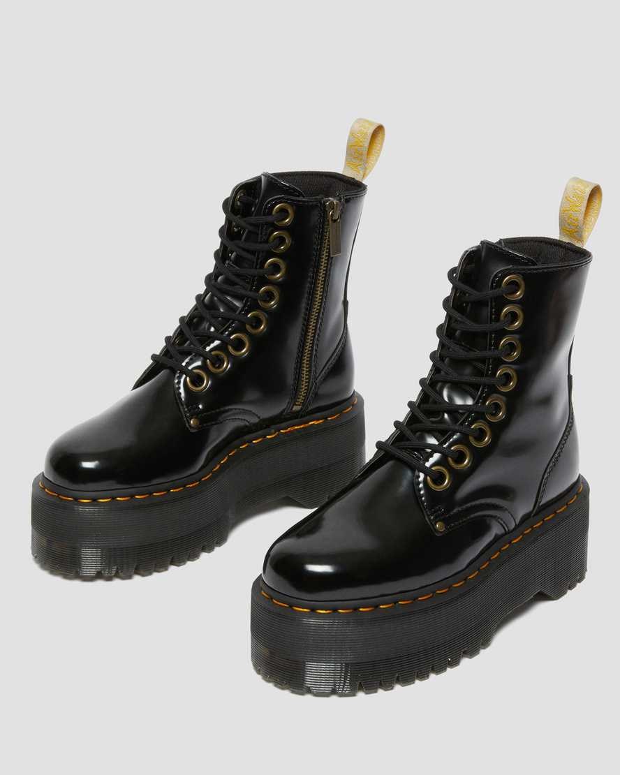 Black Oxford Women's Dr Martens Vegan Jadon Max Lace Up Boots | QEAJBNC-62