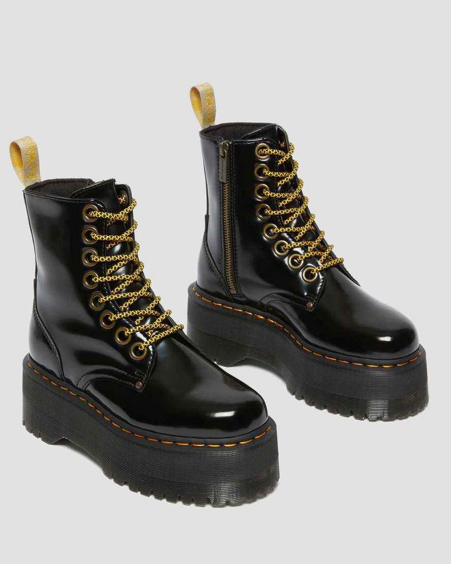 Black Oxford Women's Dr Martens Vegan Jadon Max Lace Up Boots | QEAJBNC-62