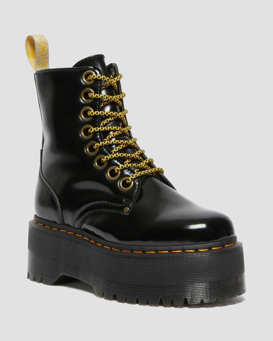 Black Oxford Women\'s Dr Martens Vegan Jadon Max Lace Up Boots | QEAJBNC-62