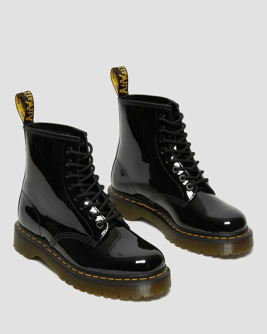 Black Patent Lamper Women's Dr Martens 1460 Bex Patent Leather Lace Up Boots | UGC-498671