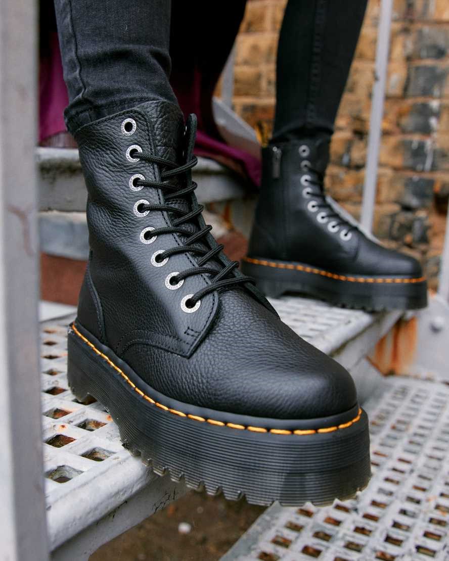 Black Pisa Women's Dr Martens Jadon Pisa Leather Lace Up Boots | RNC-487165