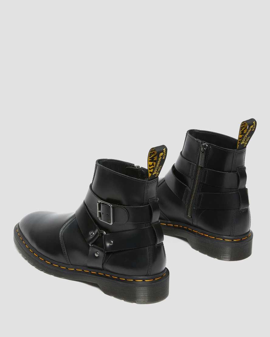 Black Polished Smooth Women's Dr Martens Jaimes Leather Harness Lace Up Boots | DOXQWBK-04
