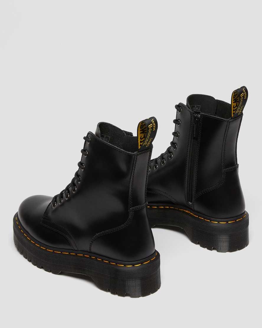 Black Polished Smooth Women's Dr Martens Jadon Smooth Leather Lace Up Boots | KTW-598720