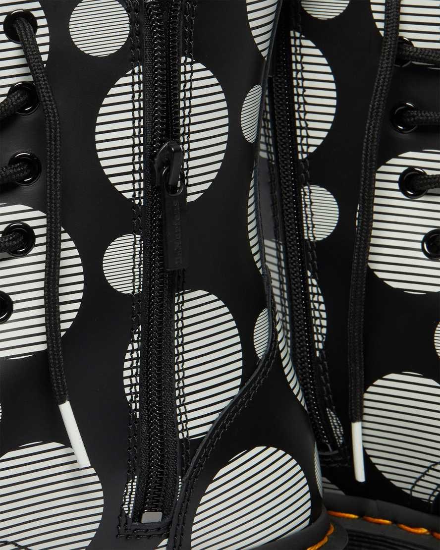 Black Polka Dot Smooth Women's Dr Martens Jadon Polka Dot Smooth Leather Lace Up Boots | UXV-082769