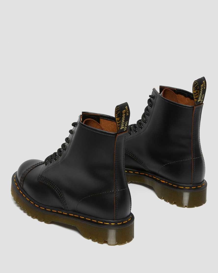 Black Quilon Women's Dr Martens 1460 Bex Made in England Toe Cap Lace Up Boots | VPJ-953462