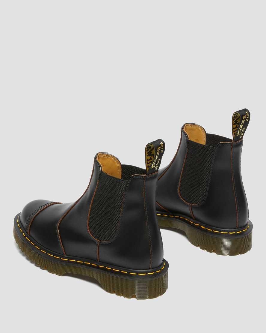 Black Quilon Women's Dr Martens 2976 Bex Made in England Toe Cap Chelsea Boots | QCZ-036412