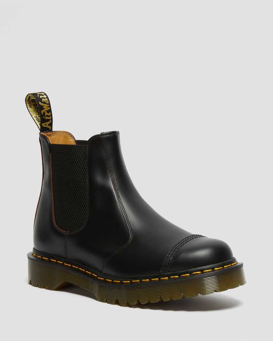 Black Quilon Women\'s Dr Martens 2976 Bex Made in England Toe Cap Chelsea Boots | QCZ-036412