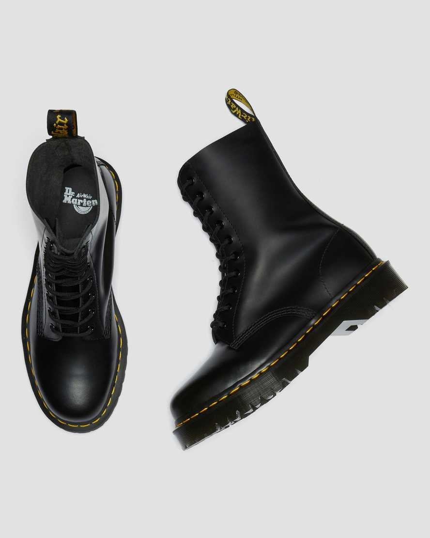 Black Smooth Leather Women's Dr Martens 1490 Bex Smooth Leather Lace Up Boots | GFD-018597