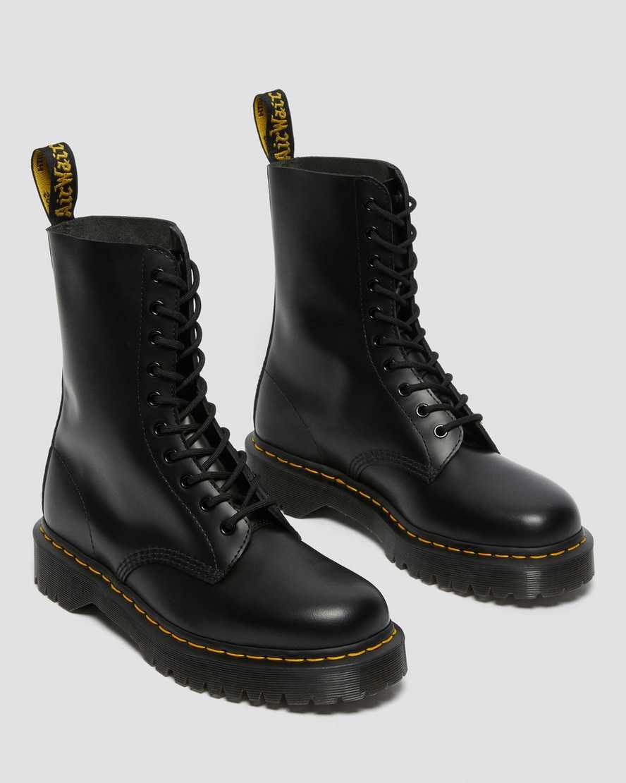 Black Smooth Leather Women's Dr Martens 1490 Bex Smooth Leather Lace Up Boots | GFD-018597