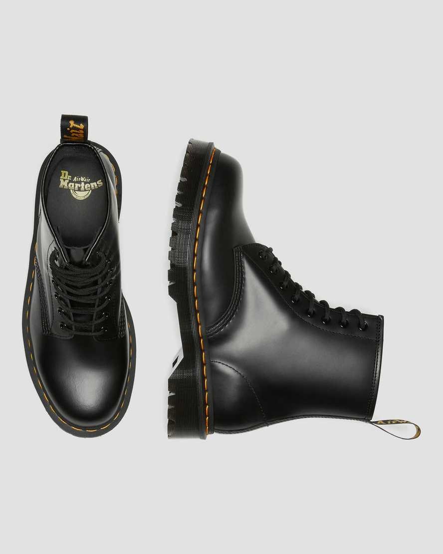 Black Smooth Leather Women's Dr Martens 1460 Bex Smooth Leather Lace Up Boots | GQN-549136