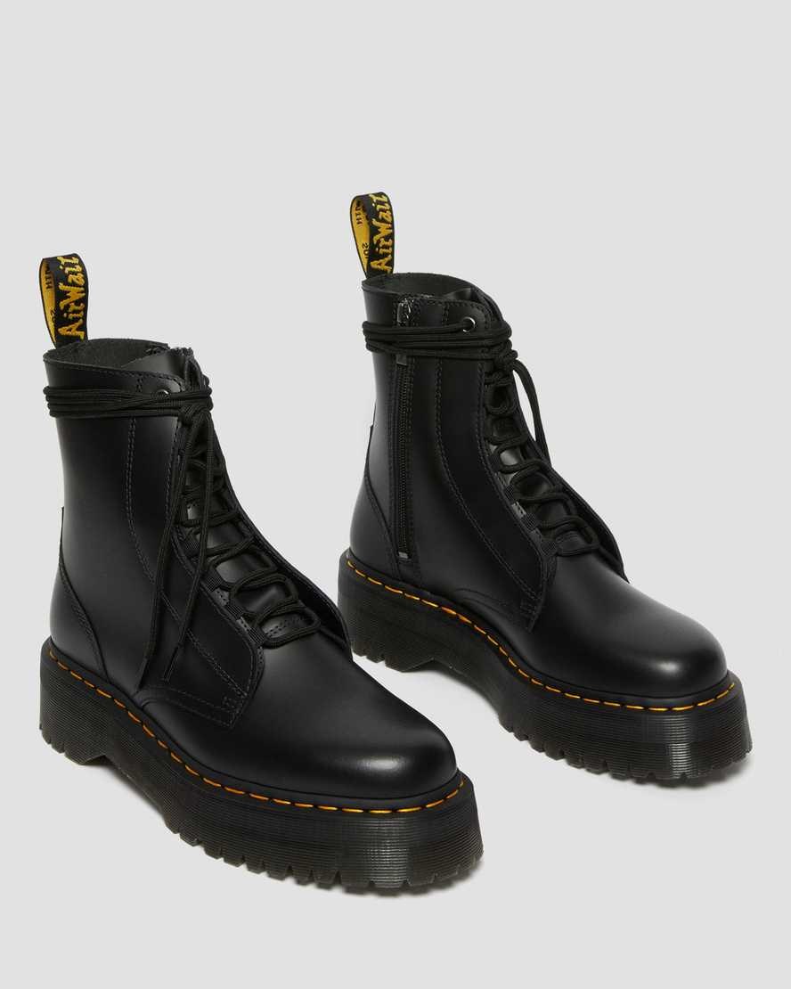 Black Smooth Leather Women's Dr Martens Jarrick Smooth Leather Lace Up Boots | JKXYBVH-25