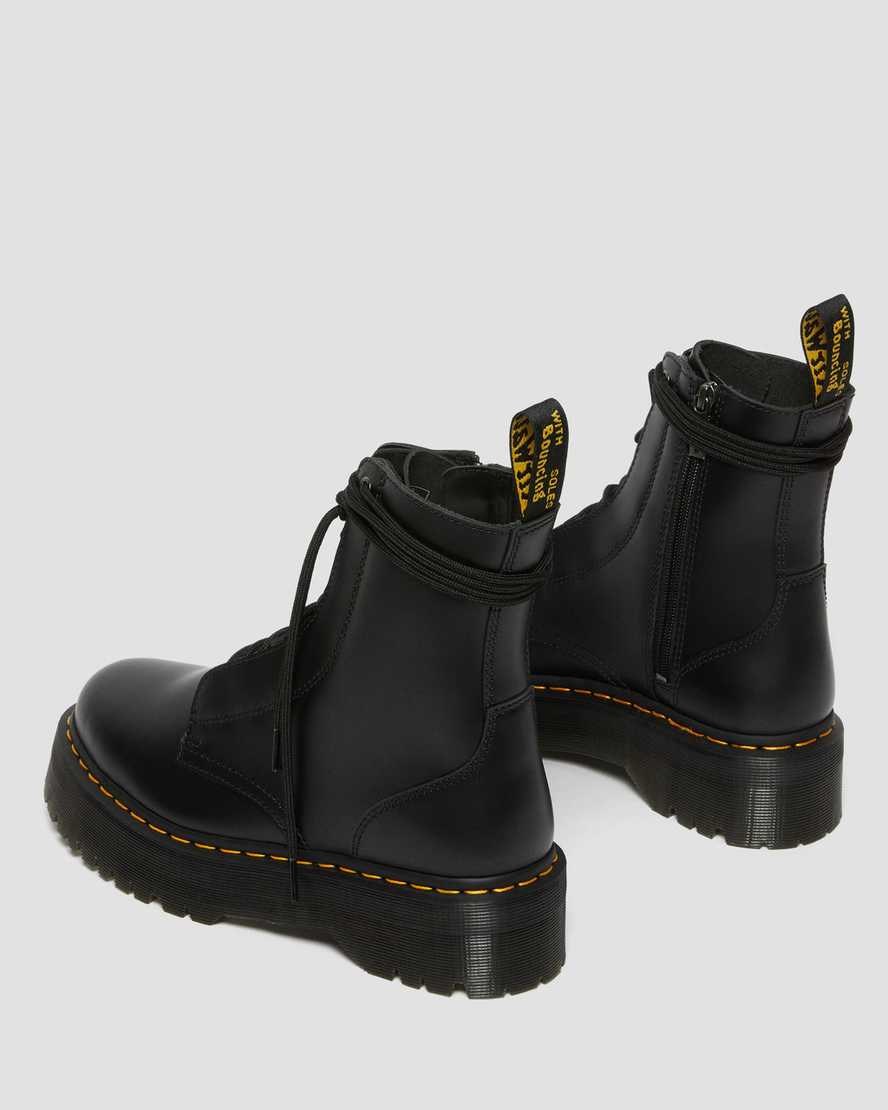 Black Smooth Leather Women's Dr Martens Jarrick Smooth Leather Lace Up Boots | JKXYBVH-25