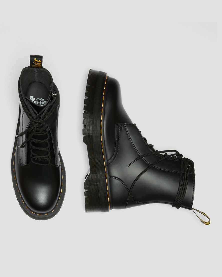 Black Smooth Leather Women's Dr Martens Jarrick Smooth Leather Lace Up Boots | JKXYBVH-25