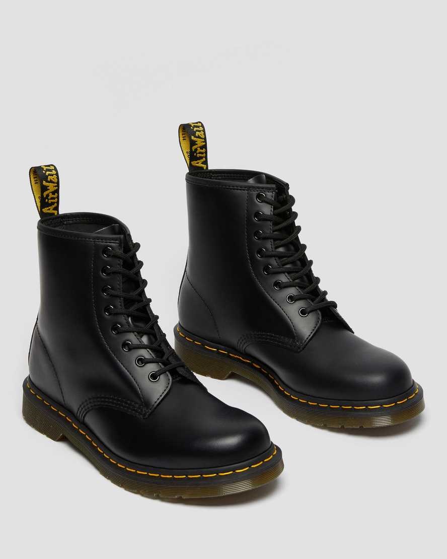 Black Smooth Leather Women's Dr Martens 1460 Smooth Leather Lace Up Boots | NZG-470163