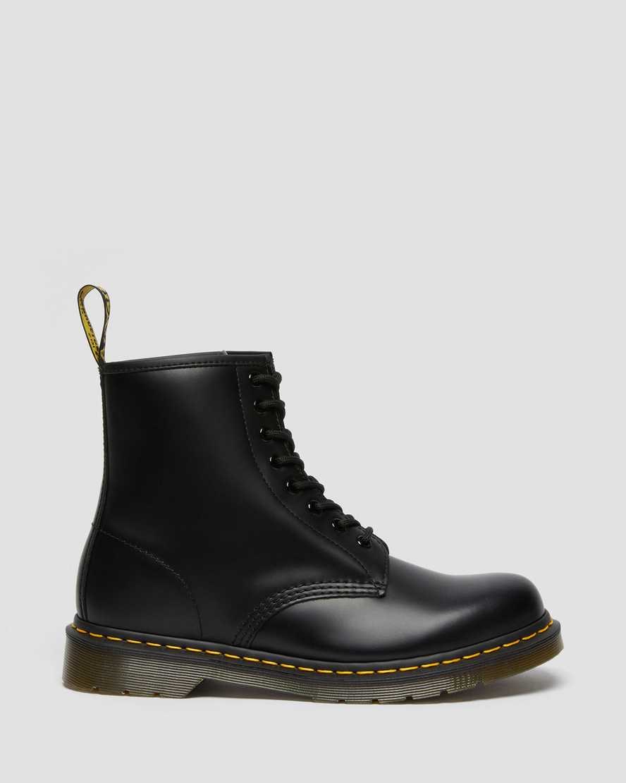 Black Smooth Leather Women's Dr Martens 1460 Smooth Leather Lace Up Boots | NZG-470163