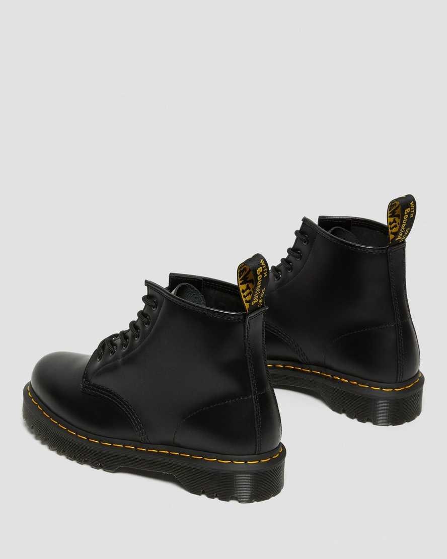 Black Smooth Leather Women's Dr Martens 101 Bex Smooth Leather Lace Up Boots | NZV-948320